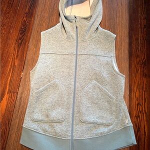 Light Sage Green Zip-Up Hoodie Vest